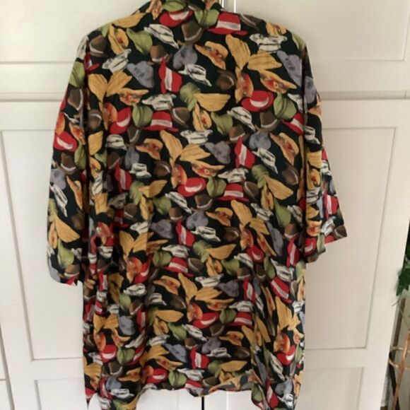 Oleg Cassini Silks Womens Sz XL Button Down Shirt Hats 100% Silk Vintage 90s - Picture 5 of 8